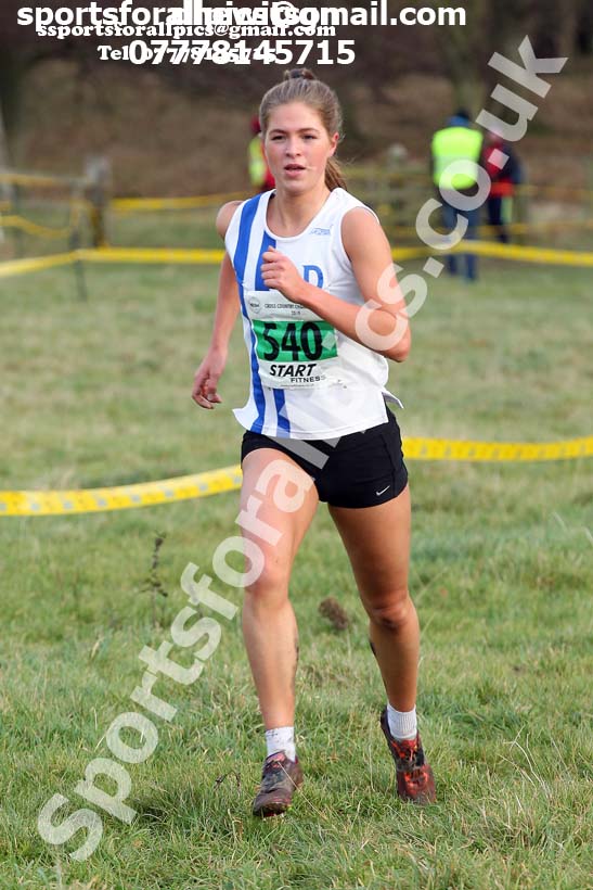 Womens under-17s and under-20s cross country, 2019 North Eastern Cross Country Champs., Alnwick, Northumberland.  Photo: David T. Hewitson/Sports for All Pics